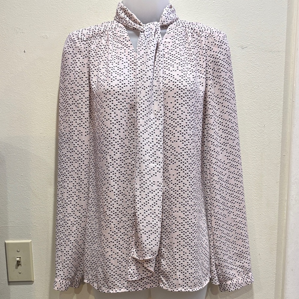 Halogen White and Black Dotted Blouse